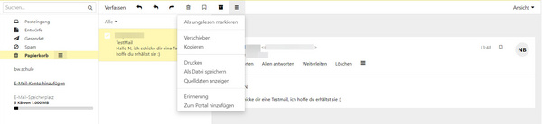 E-Mail verschieben