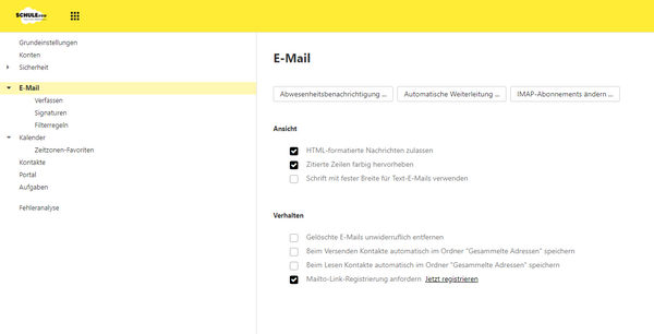 E-Mail-Einstellungen