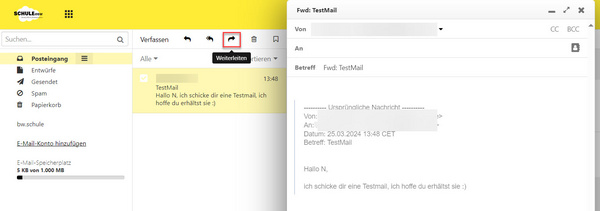 E-Mail weiterleiten