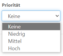 Option um Aufgabe zu priorisieren