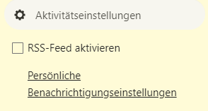 Menü für RSS-Feed